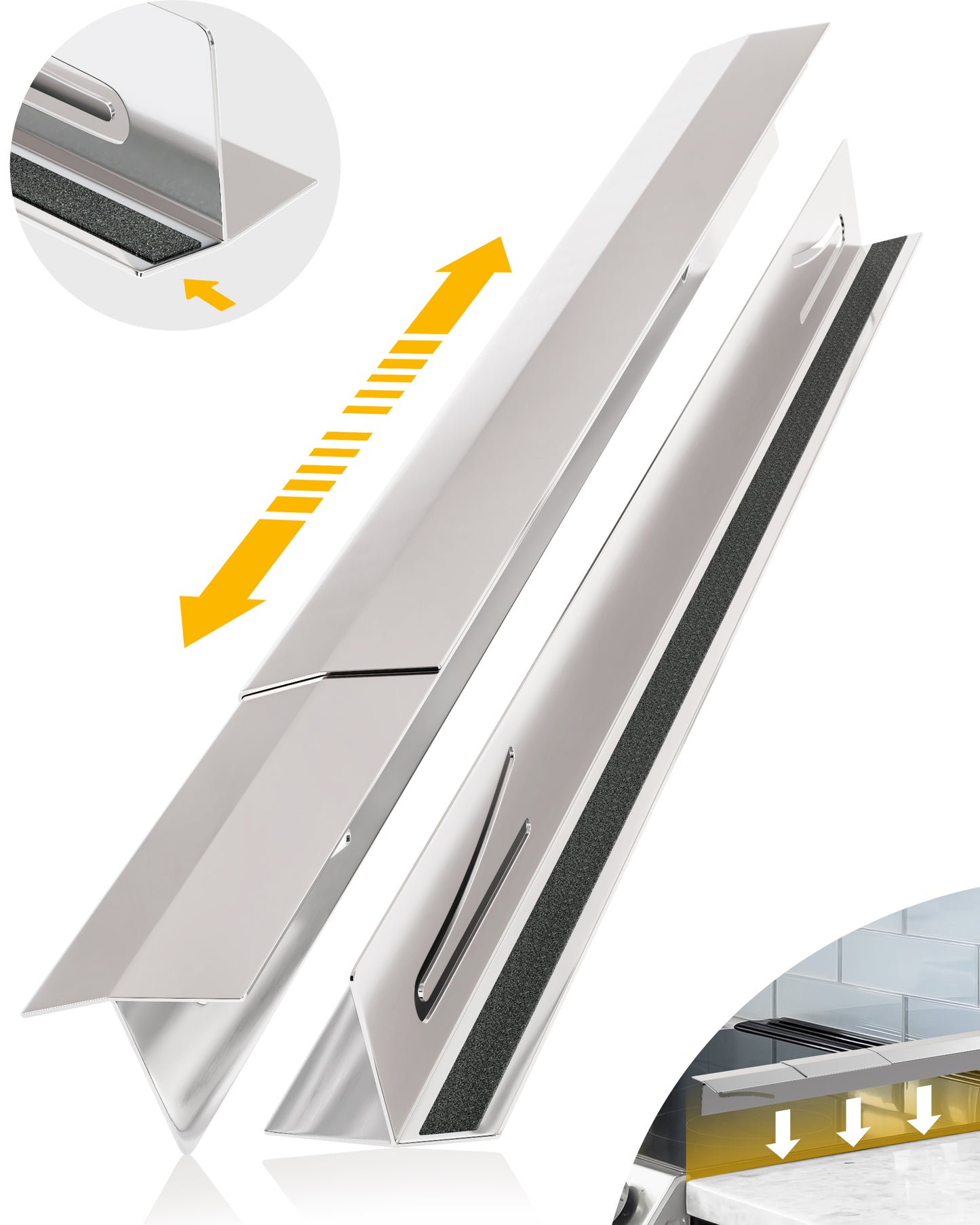 Stainless Steel Stove Gap Covers