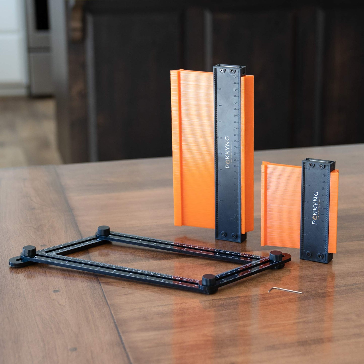 Contour Gauge Profile Tool With Lock - 3 Pack 10+5 Inch Widen with Bonus Angle Ruler