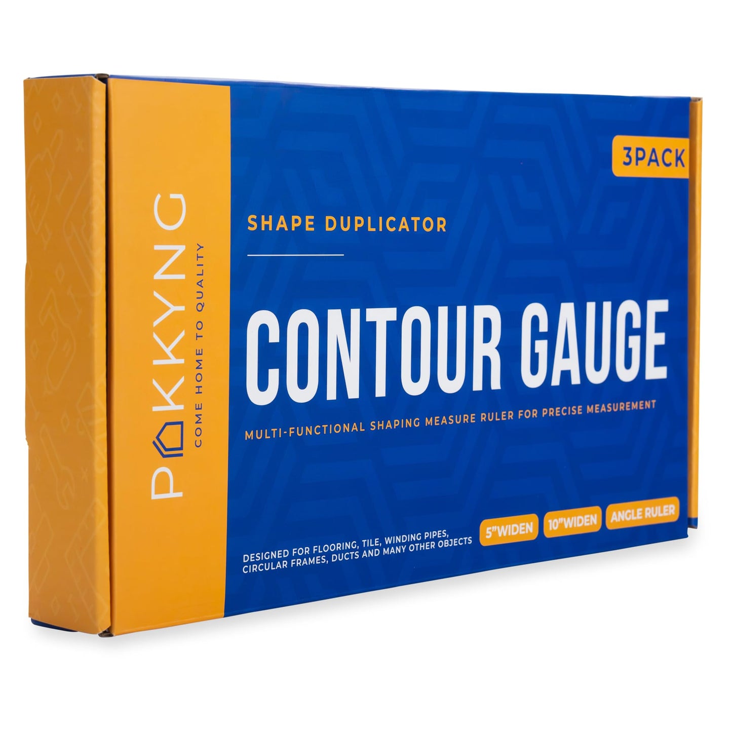 Contour Gauge Profile Tool With Lock - 3 Pack 10+5 Inch Widen with Bonus Angle Ruler